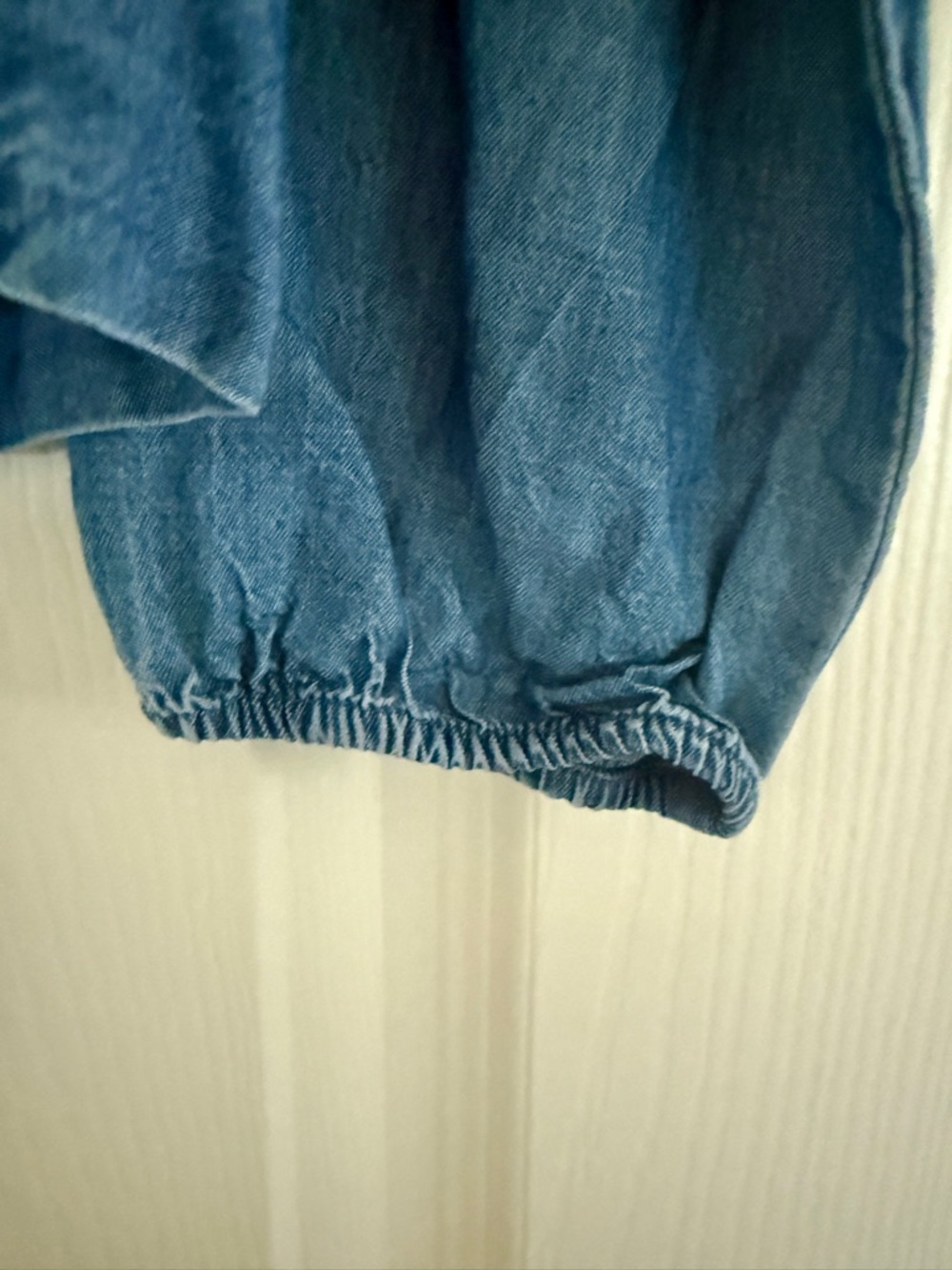 LC Lauren Conrad Chambray Blue Button-Front Tie Hem Shirt - Picture 5 of 6